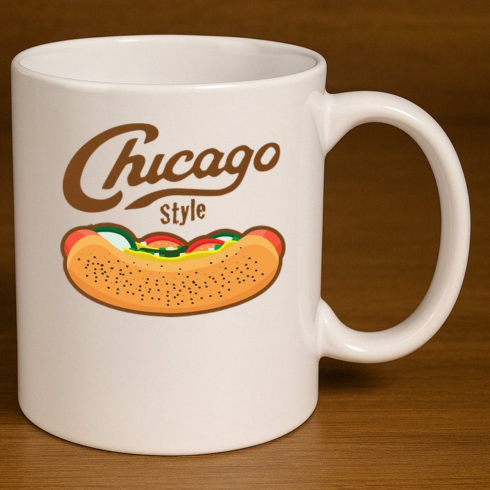 Chicago Style Hot Dog Summer 11oz C Handle Ceramic Mug