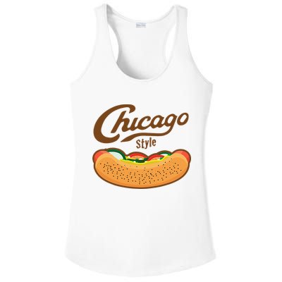 Chicago Style Hot Dog Summer Ladies PosiCharge Competitor Racerback Tank