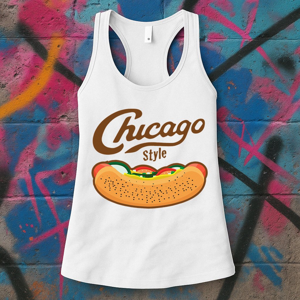 Chicago Style Hot Dog Summer Womens Tank Top