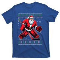 Christmas Santa Hockey Goalie Ugly Christmas Sweater Cool Gift T-Shirt