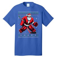 Christmas Santa Hockey Goalie Ugly Christmas Sweater Cool Gift Tall T-Shirt