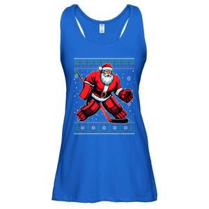 Christmas Santa Hockey Goalie Ugly Christmas Sweater Cool Gift Ladies Essential Flowy Tank