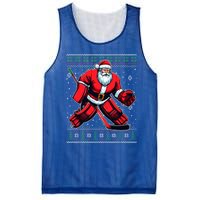 Christmas Santa Hockey Goalie Ugly Christmas Sweater Cool Gift Mesh Reversible Basketball Jersey Tank