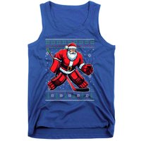 Christmas Santa Hockey Goalie Ugly Christmas Sweater Cool Gift Tank Top