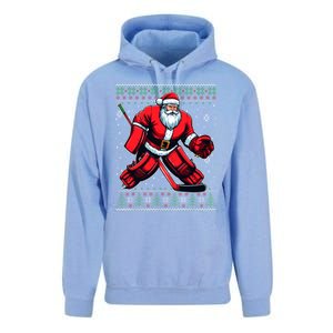 Christmas Santa Hockey Goalie Ugly Christmas Sweater Cool Gift Unisex Surf Hoodie