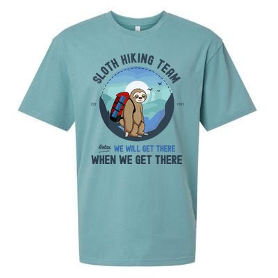 Cute Sloth Hiking Team Relax We Will Get There Gift Sloth Hiking Sueded Cloud Jersey T-Shirt