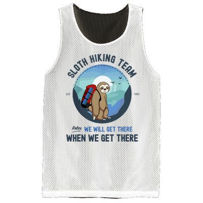 Cute Sloth Hiking Team Relax We Will Get There Gift Sloth Hiking Mesh Reversible Basketball Jersey Tank