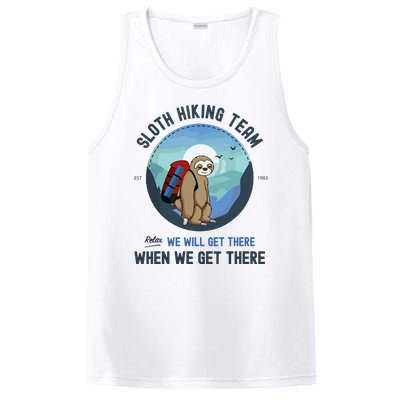 Cute Sloth Hiking Team Relax We Will Get There Gift Sloth Hiking PosiCharge Competitor Tank