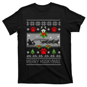 Christmas Siberian Husky Dog Husky Ugly Merry Huskymas T-Shirt