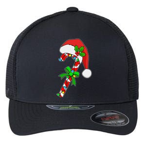 Christmas Santa Hat Candy Cane Flexfit Unipanel Trucker Cap