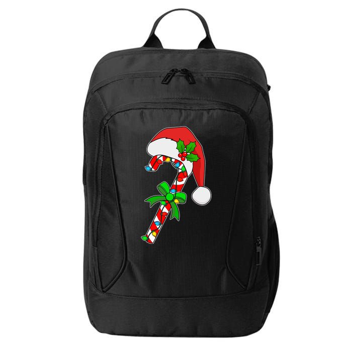 Christmas Santa Hat Candy Cane City Backpack