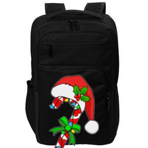 Christmas Santa Hat Candy Cane Impact Tech Backpack