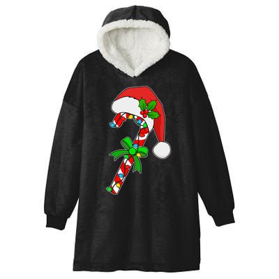 Christmas Santa Hat Candy Cane Hooded Wearable Blanket