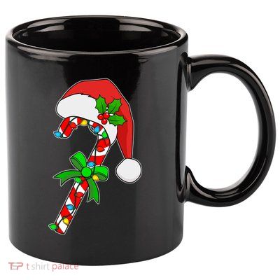 Christmas Santa Hat Candy Cane 11oz C Handle Ceramic Mug