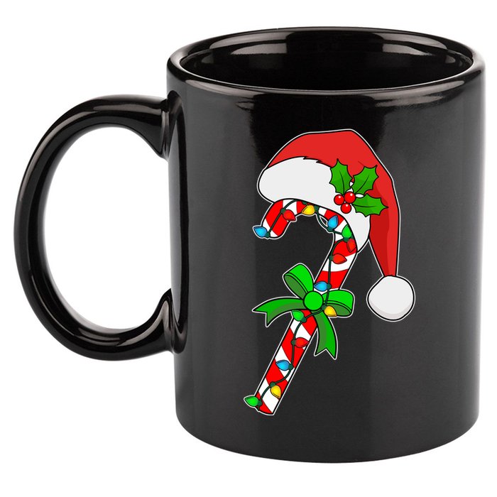 Christmas Santa Hat Candy Cane 11oz C Handle Ceramic Mug