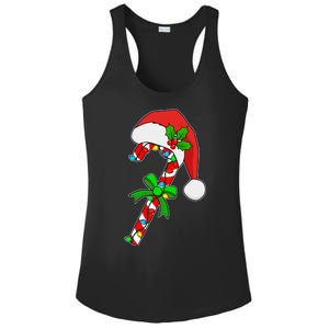 Christmas Santa Hat Candy Cane Ladies PosiCharge Competitor Racerback Tank