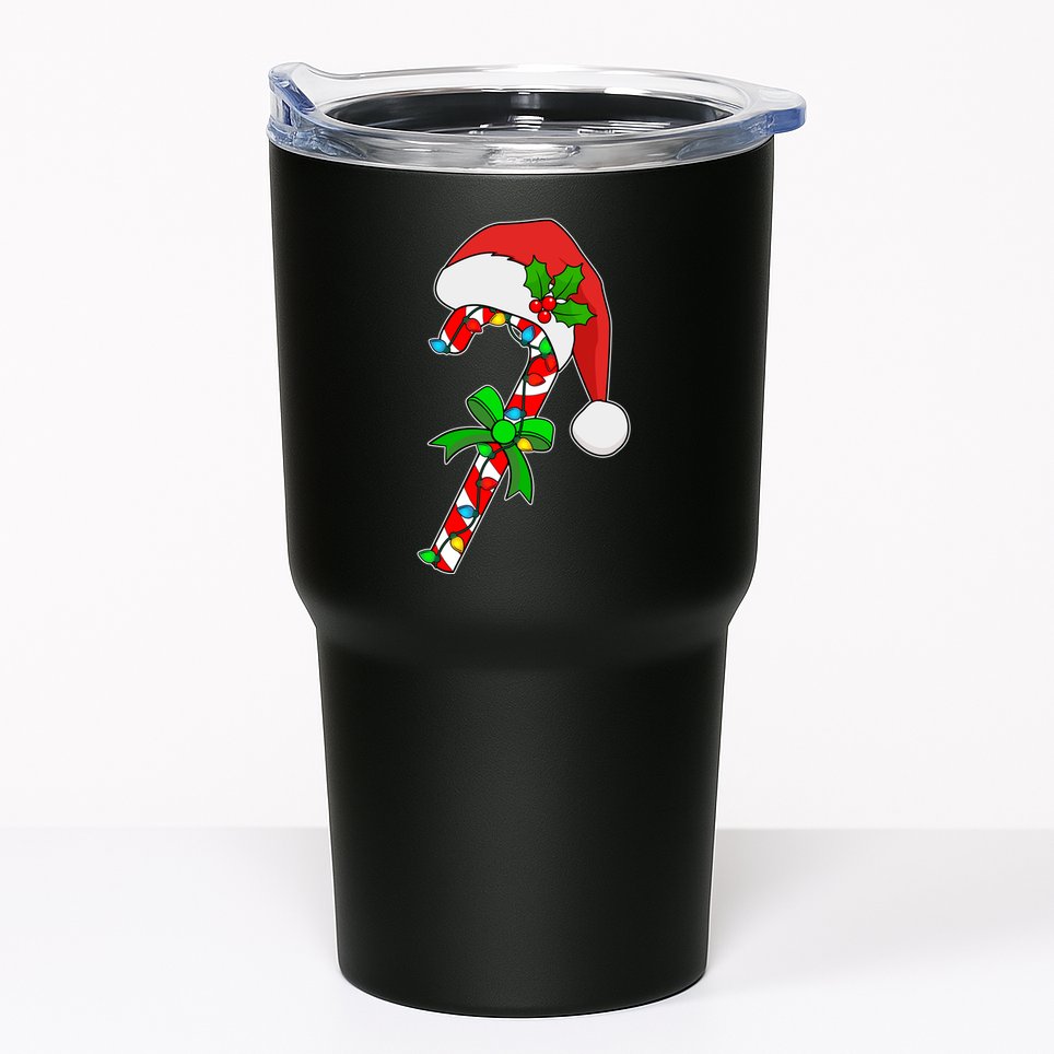 Christmas Santa Hat Candy Cane Tumbler