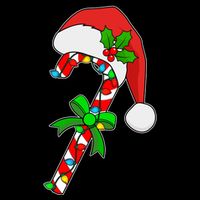 Christmas Santa Hat Candy Cane Poster