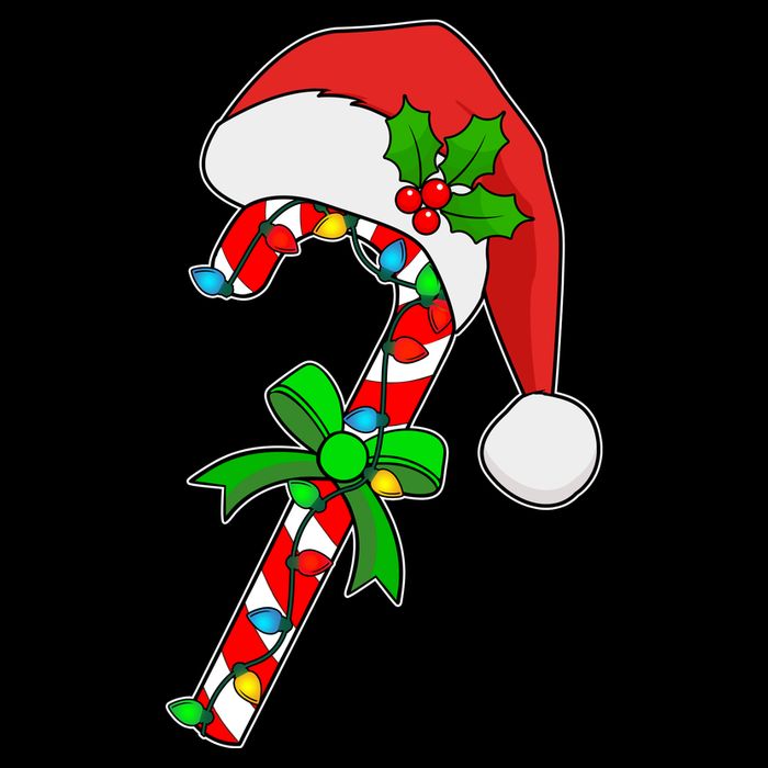 Christmas Santa Hat Candy Cane Poster