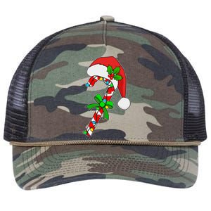 Christmas Santa Hat Candy Cane Retro Rope Trucker Hat Cap