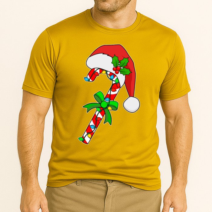 Christmas Santa Hat Candy Cane Performance Shirt