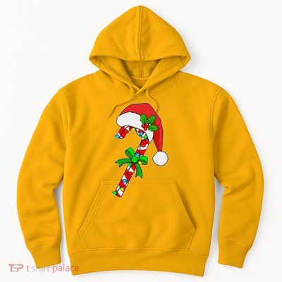 Christmas Santa Hat Candy Cane Hoodie