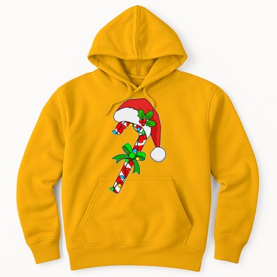 Christmas Santa Hat Candy Cane Hoodie