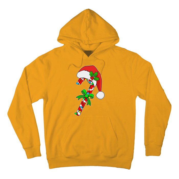 Christmas Santa Hat Candy Cane Hoodie