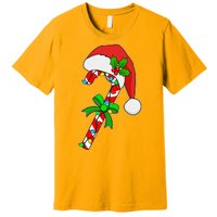 Christmas Santa Hat Candy Cane Premium T-Shirt