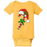 Christmas Santa Hat Candy Cane Baby Bodysuit