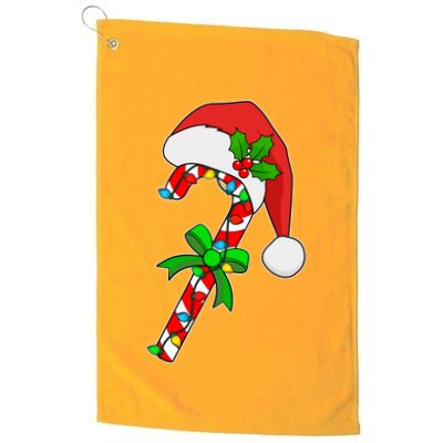 Christmas Santa Hat Candy Cane Golf Towel