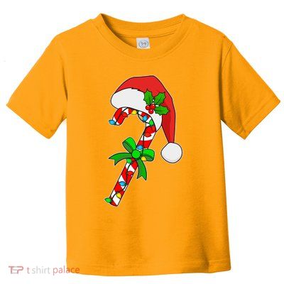 Christmas Santa Hat Candy Cane Toddler T-Shirt