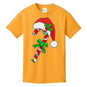 Christmas Santa Hat Candy Cane Kids T-Shirt