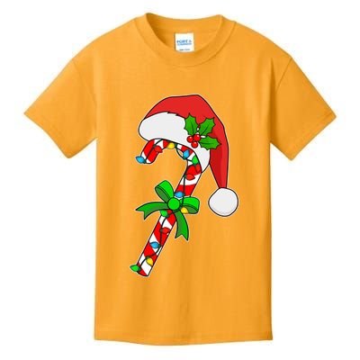 Christmas Santa Hat Candy Cane Kids T-Shirt