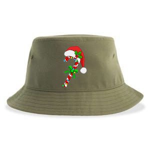 Christmas Santa Hat Candy Cane Sustainable Bucket Hat