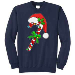 Christmas Santa Hat Candy Cane Sweatshirt