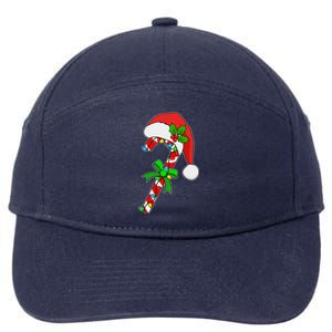 Christmas Santa Hat Candy Cane 7-Panel Snapback Hat