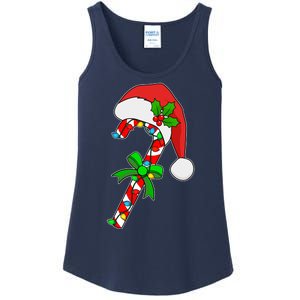 Christmas Santa Hat Candy Cane Ladies Essential Tank