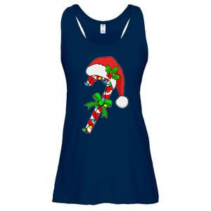 Christmas Santa Hat Candy Cane Ladies Essential Flowy Tank