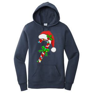 Christmas Santa Hat Candy Cane Women's Pullover Hoodie