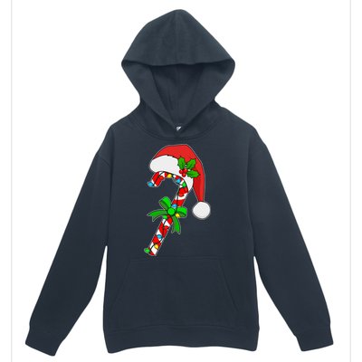 Christmas Santa Hat Candy Cane Urban Pullover Hoodie