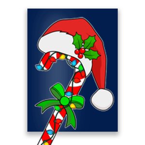 Christmas Santa Hat Candy Cane Poster