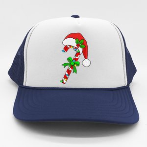 Christmas Santa Hat Candy Cane Trucker Hat