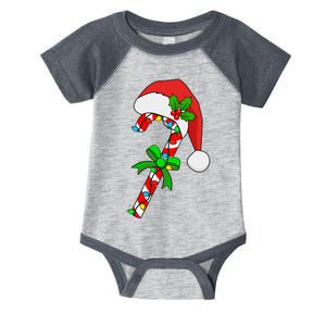 Christmas Santa Hat Candy Cane Infant Baby Jersey Bodysuit