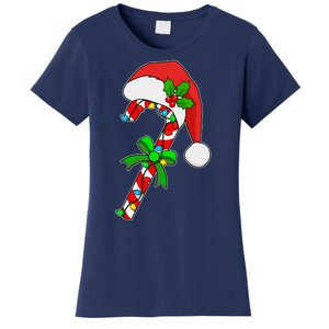 Christmas Santa Hat Candy Cane Women's T-Shirt