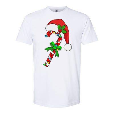 Christmas Santa Hat Candy Cane Softstyle CVC T-Shirt