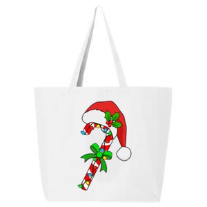 Christmas Santa Hat Candy Cane 25L Jumbo Tote