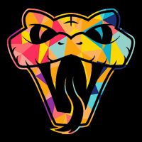 Colorful Snake Head Serpent Button