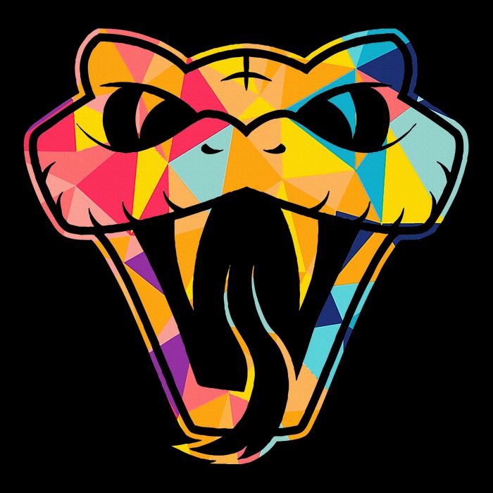Colorful Snake Head Serpent Button