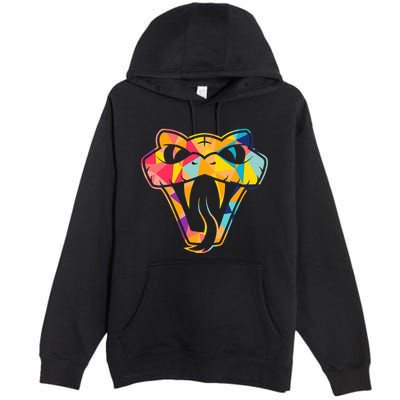 Colorful Snake Head Serpent Premium Pullover Hoodie